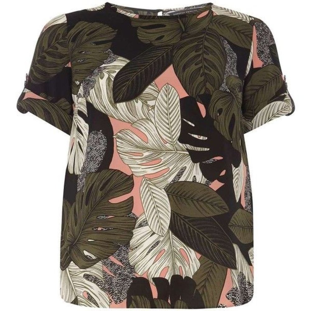 Dorothy Perkins Tropical Green and Peach Blouse